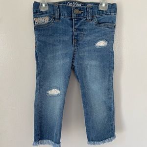 Jean pants with lace detail